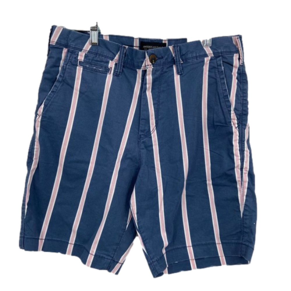 American Eagle Men's slim shorts next level flex blue pink stripe size 31